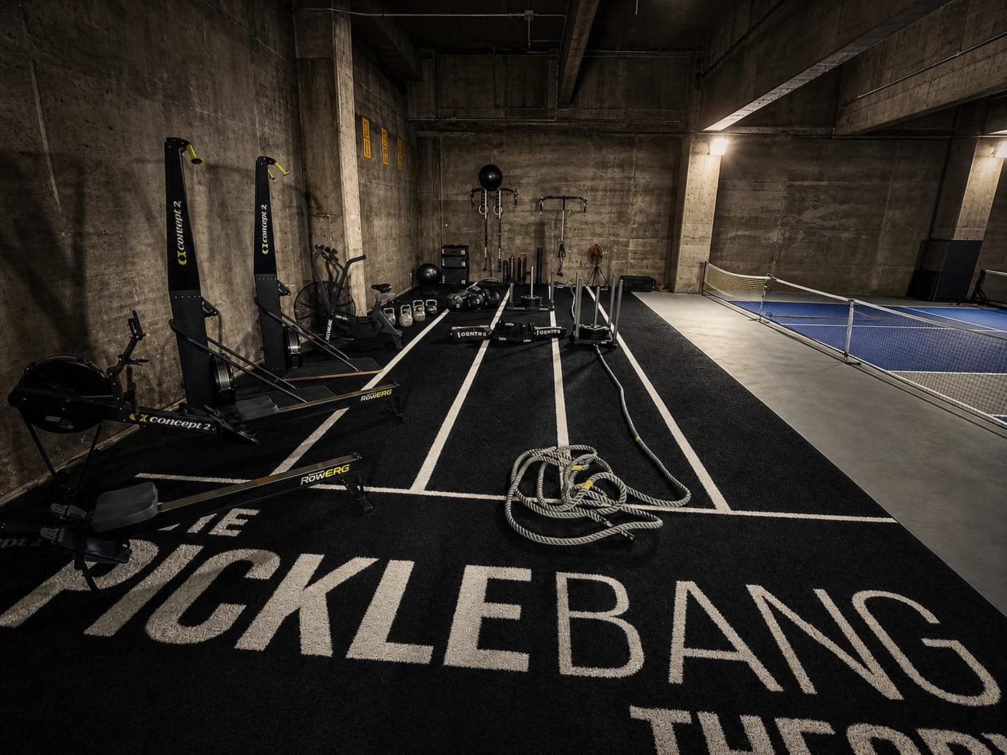 Training area adjoining the pickleball courts